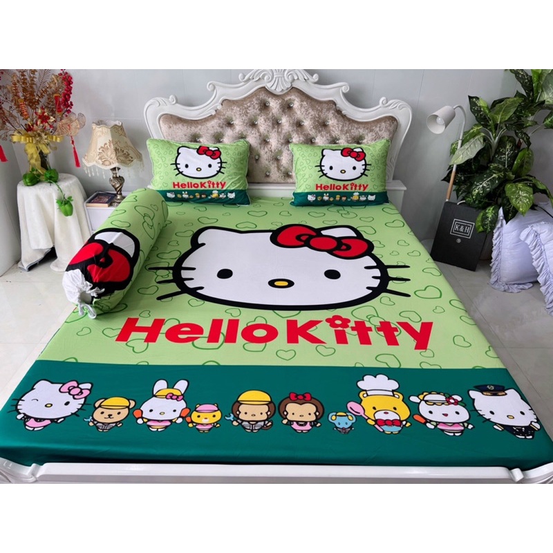 Ga gối thun lạnh 5D cao cấp mẫu bé kitty