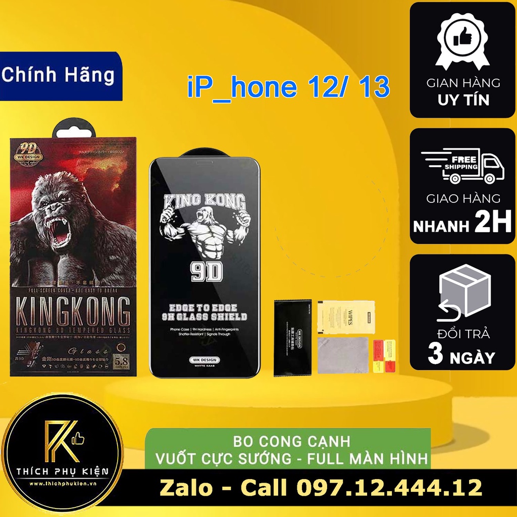 Kính Cường Lực KING KONG Hộp Sắt iP 12/ 12 Mini/12 Pro/12 Pro Max/iPhone 13/13 Mini/13 Pro/13 Pro Max