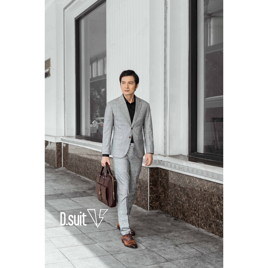 Vest nam Hàn Quốc from 1 cúc dáng trẻ trung mẫu kẻ karo-Shop Suit