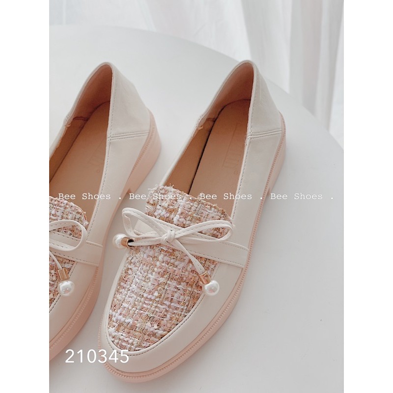 BEESHOES - GIÀY BÚP BÊ NỮ MŨI TRÒN DẠ NƠ - GIÀY BÚP BÊ NỮ MŨI TRÒN ĐẾ VUÔNG CAO 2 PHÂN SẴN MÀU ĐEN - KEM 210345 | BigBuy360 - bigbuy360.vn