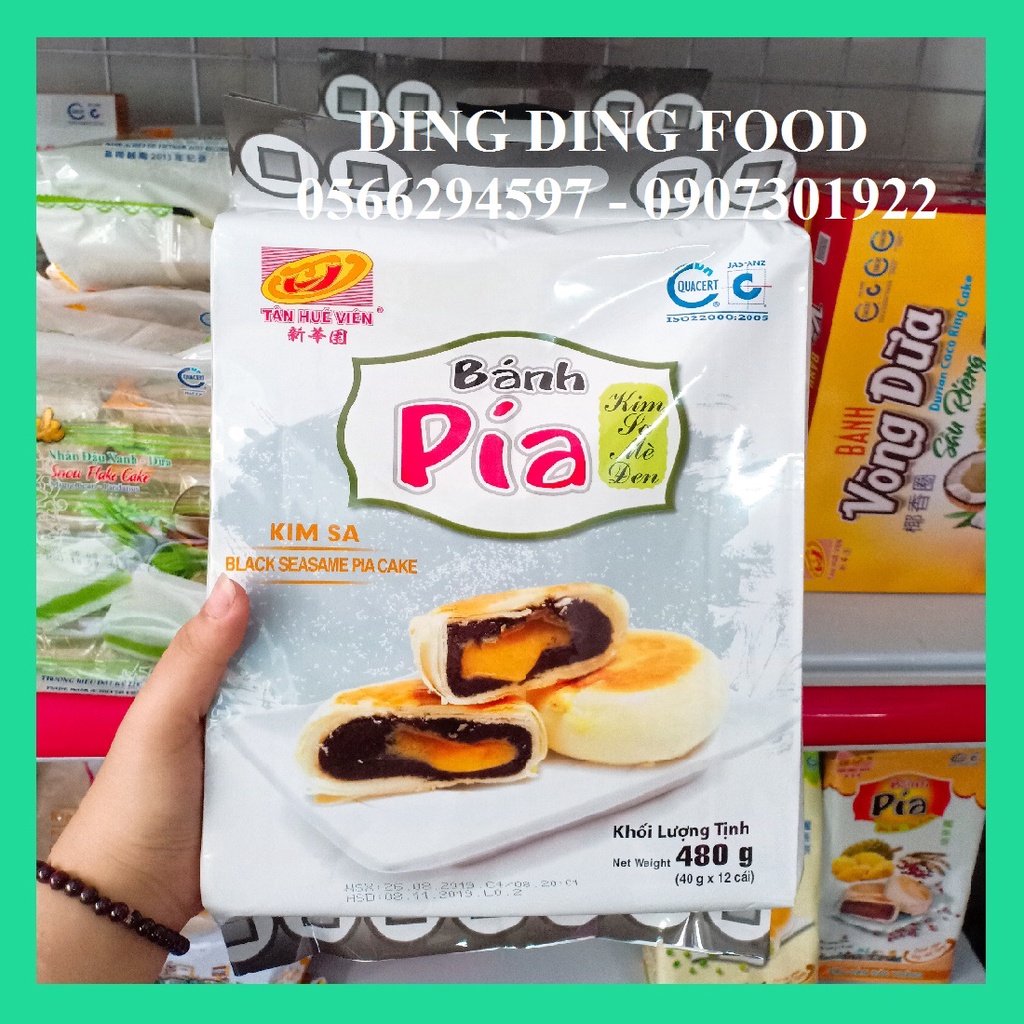 Bánh Pía Mini Kim Sa Mè Đen Trứng Tan Chảy 480g [12 BÁNH]| Bánh Pía Mini Không Sầu Riêng| Ăn Vặt - DING DING FOOD