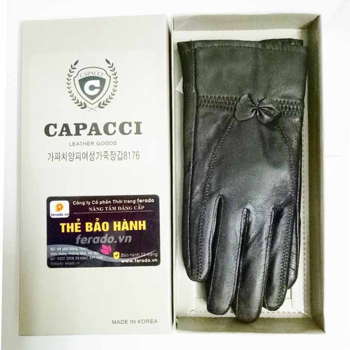 Găng tay nữ da cừu thật 100% Capacci