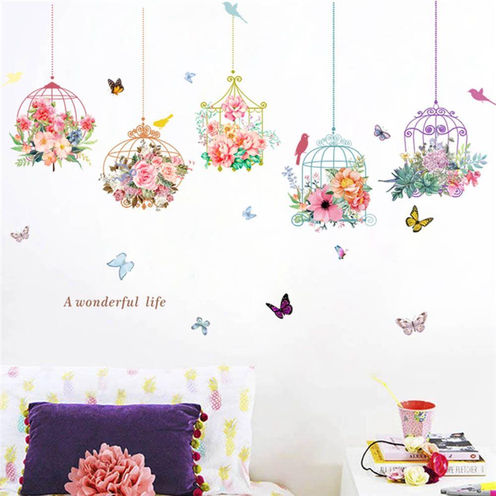 PATRICIA Sticker Dán Tường Chống Thấm Nước Họa Tiết Hình Bông Hoa Dùng Trang Trí Phòng Cho Trẻ Nhỏ