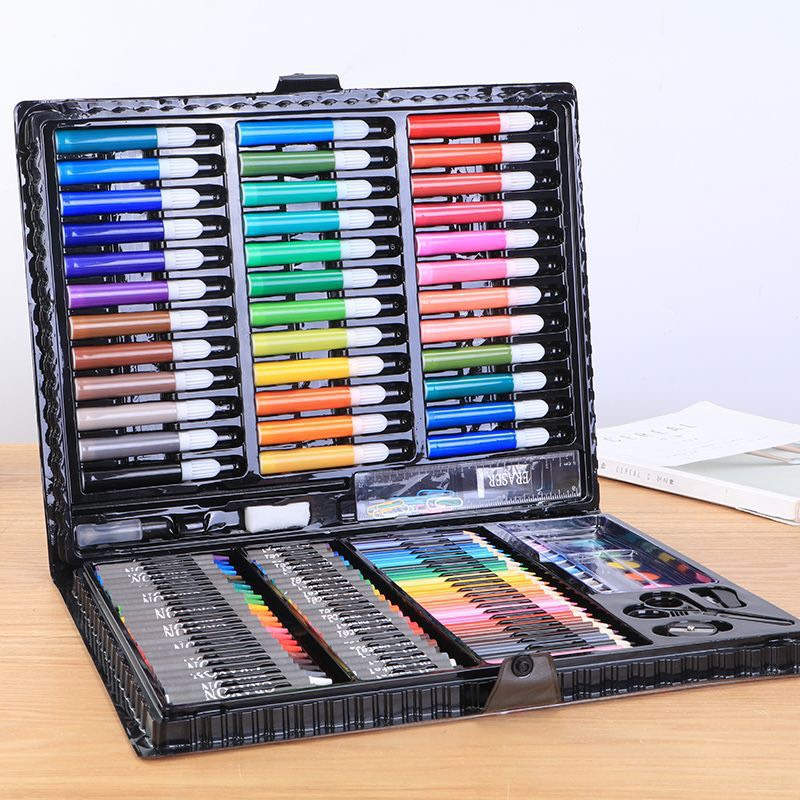 Hộp bút màu 150 chi tiết có đủ loại màu từ bút chì màu đến bút sáp màu bút - ảnh sản phẩm 5