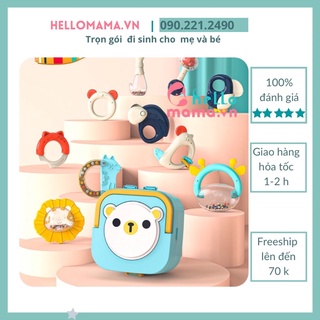 Hộp xúc xắc, gặm nướu đèn nhạc UMOO( dụng cụ đồ chơi nhựa an toàn , kích thích phát triển giác quan cho bé)