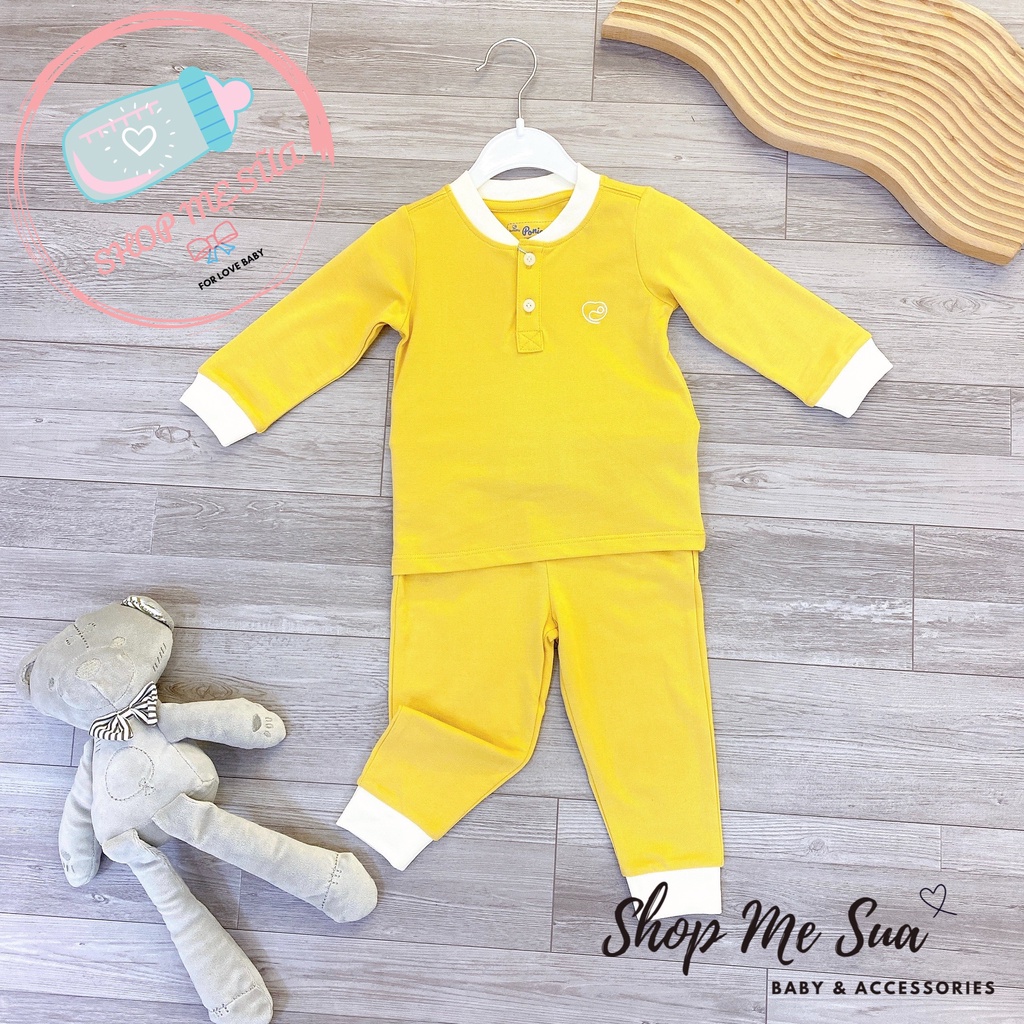 BUBABY bộ dài tay cổ trụ ponie chất liệu da cá cho bé