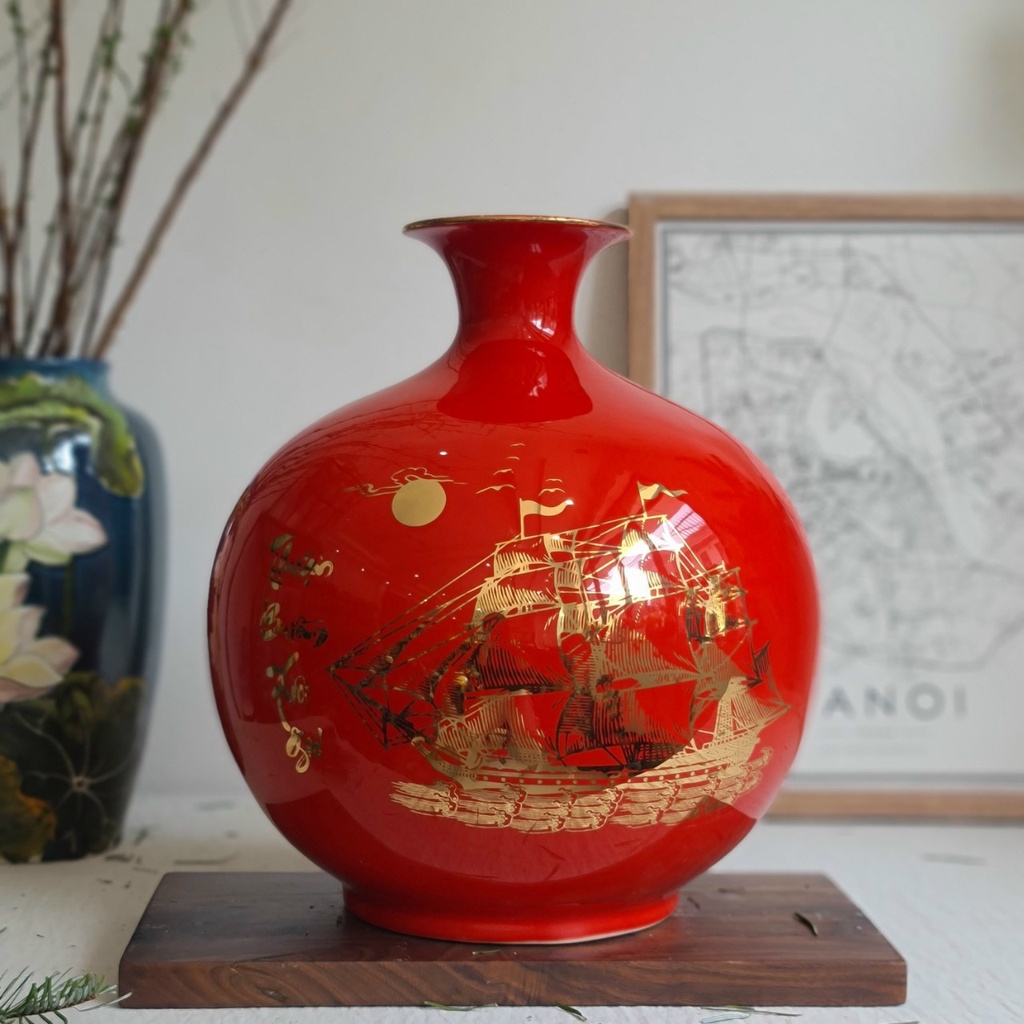 Bình hút lộc, bình hút tài lộc Thuận buồm xuôi gió gốm sứ bát tràng làm quà tặng khai trương