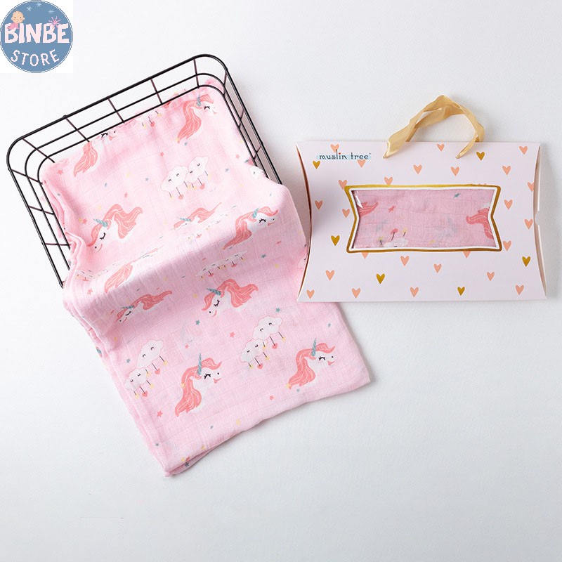 Khăn tắm cho bé, khăn quấn sợi tre muslin 2 lớp cao cấp 120*120cm siêu mềm cho bé