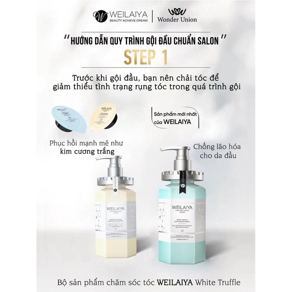 Combo Dầu Gội Xả Weilaiya phục hồi đa tầng Nấm Truffle