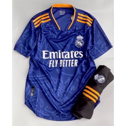 Quần áo bóng đá, áo đá bóng, áo Real Madrid Xanh Đậm Chuẩn thi đấu - Chất mè Thái cao cấp, nhẹ, bền