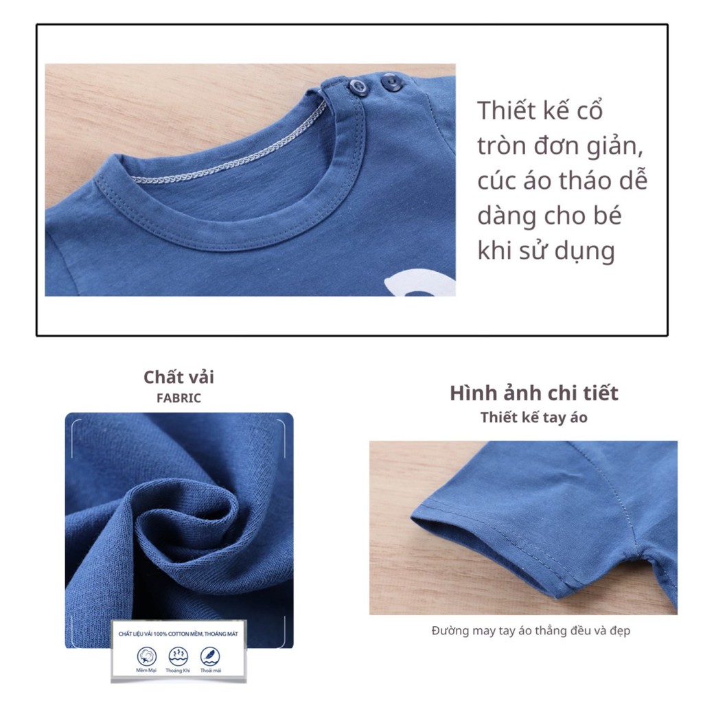 Bộ Cộc Tay Trẻ Em Chất Cotton Thoáng Mát Hàng Quảng Châu Cho Bé Từ 3 Tháng Đến 4 Tuổi