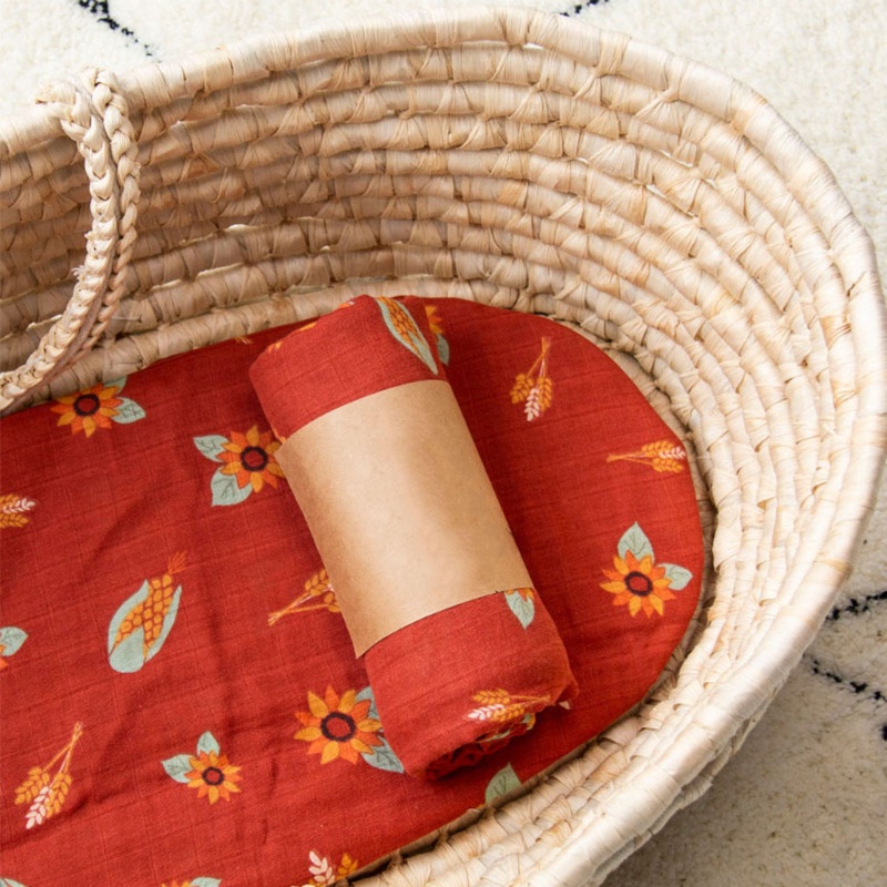 Chăn Cotton Muslin 120x120cm In Họa Tiết Làm Chăn Quấn Em Bé Sơ Sinh