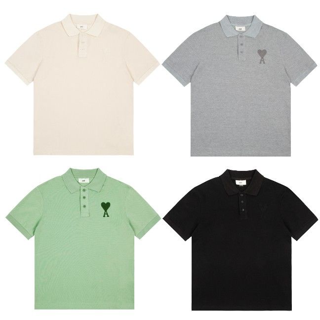Ami  Áo Thun polo Phong Cách Đường Phố Mới Dành Cho Cặp Đôi