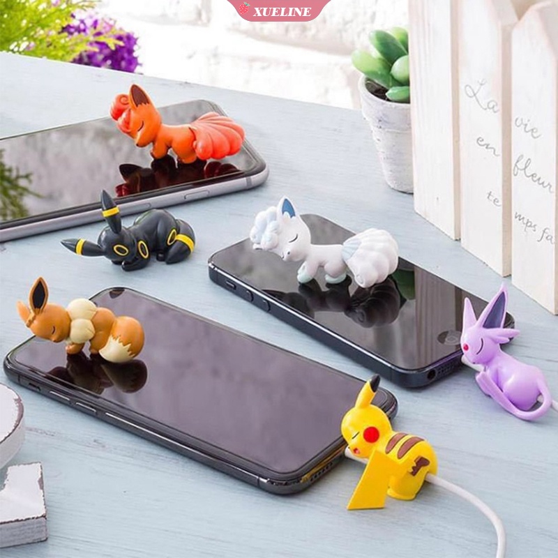 Phụ Kiện Bảo Vệ Dây Cáp Sạc iPhone USB Hình Pokemon Dễ Thương