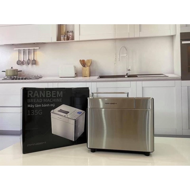 Máy làm bánh mỳ Ranbem 135G đa năng tự động bảo hành 12 tháng Tặng bộ 20 công thức làm bánh mỳ