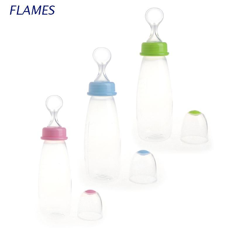 FL 240ML Baby Squeeze Spoon Milk Food Support Bottle Newborn Rice Bottle Infant Drinking Training Cups