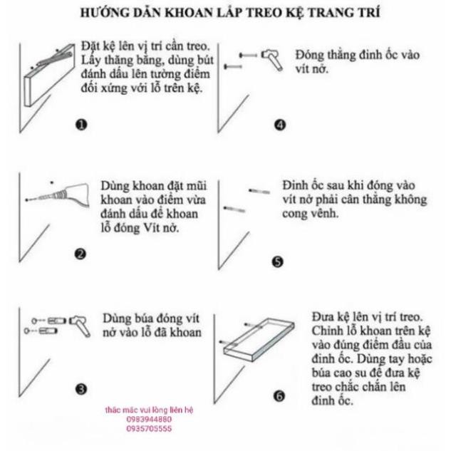 Bộ 3 thanh kệ treo tường 40×15cm gỗ lõi xanh chống ẩm thái lan