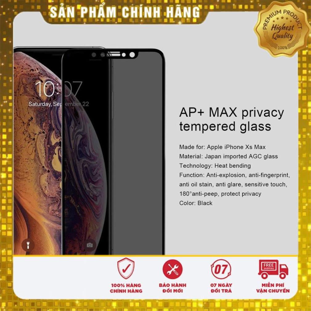 Dán kính cường lực chống nhìn trộm Nillkin AP+ MAX dành cho iPhone X / XS-Hàng chính hãng(bảo vệ sự riêng tư)