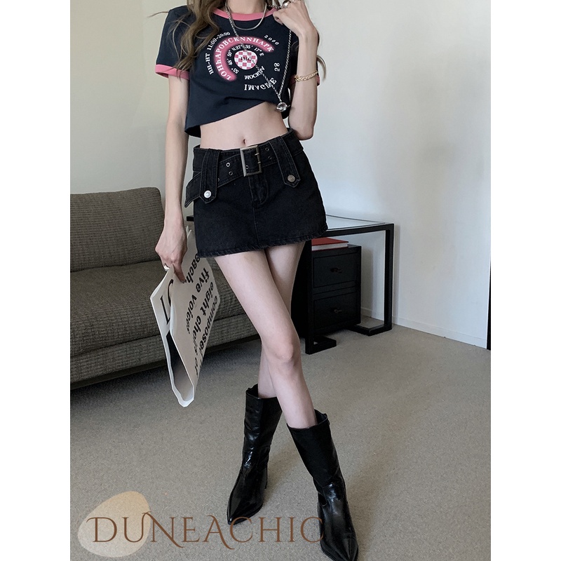 DUNEA Chân Váy Denim Chữ A Chống Cháy Nổ Thời Trang Cho Nữ