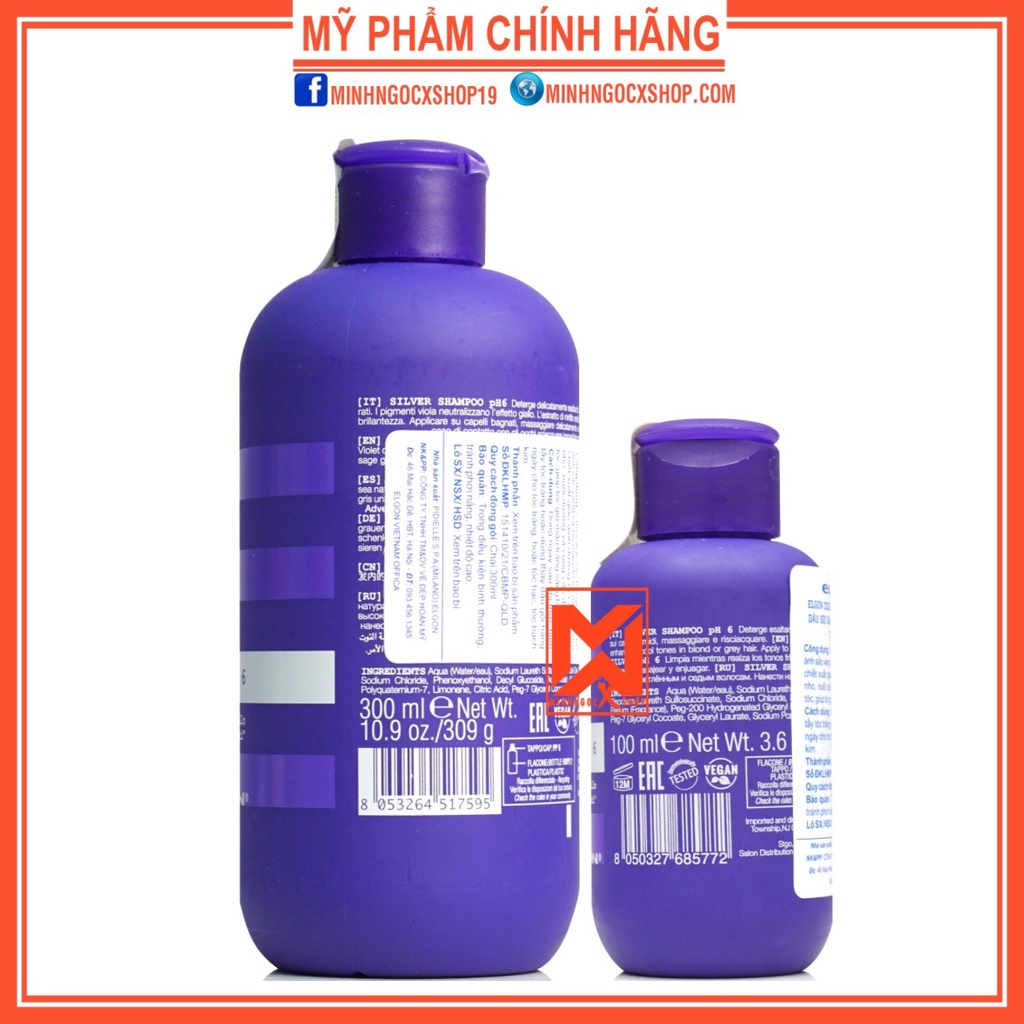 Dầu gội tím khử vàng Elgon Silver Colorcare 100 - 300ml chính hãng