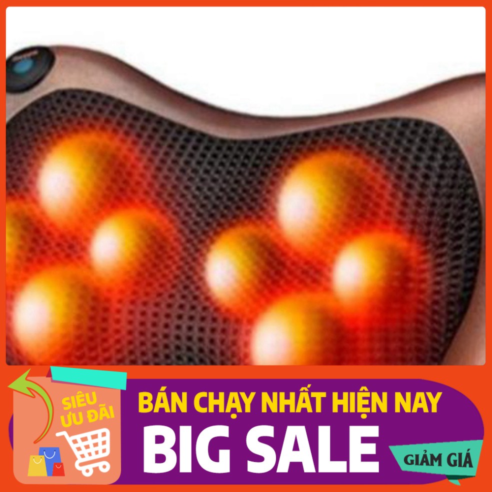 [FREE SHIP] 💥[CHÍNH HÃNG - CÓ VIDEO]💥Gối massage hồng ngoại 8 quả cầu 8 bi đảo chiều cao cấp + Tặng massage mặt ion💥�