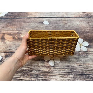 Khay chữ nhật nhựa giả mây