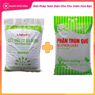 COMBO Đất Sạch Lavamix 2kg Và Trùn Quế Lavamix 2kg Chuyên Trồng Rau, Hoa Kiểng