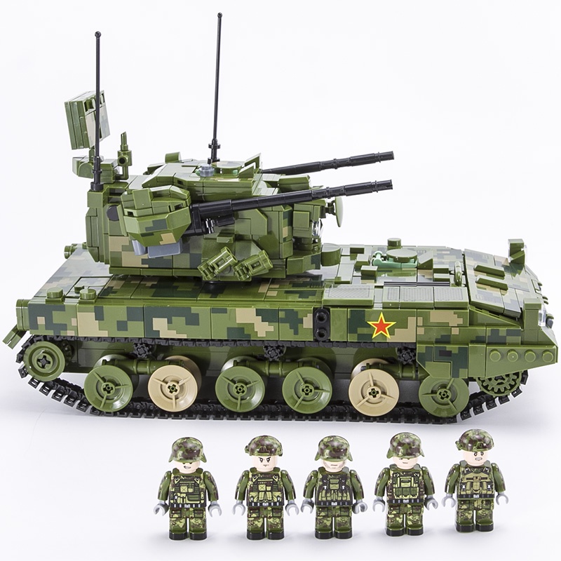 Đồ chơi Lắp ráp Xe Tăng phòng không 95 30MM, Panlos 688005-06 Xếp hình thông minh, Mô hình quân sự