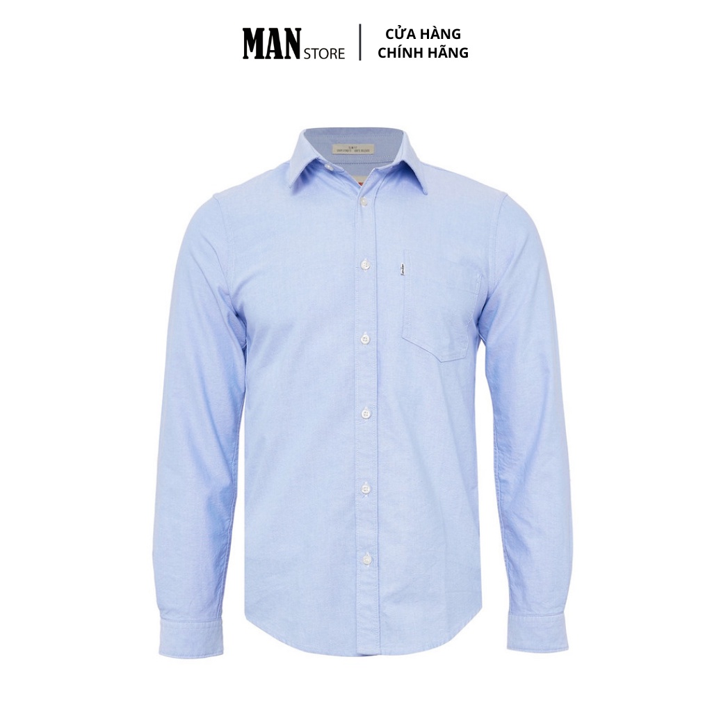 Áo sơmi nam tay dài Levi's, sơ mi nam dài tay trơn basic, vải cotton oxford thoáng mát, form slim fit