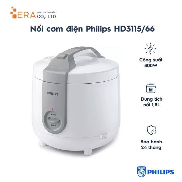 [Mã ELHADEV giảm 4% đơn 300K] Nồi cơm điện Philips HD3115/66