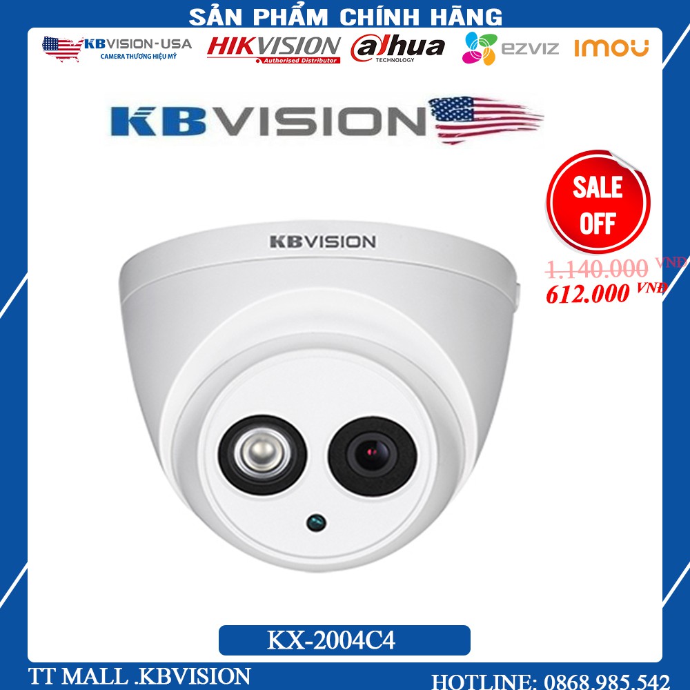 {Giá HỦY DIỆT} Camera KBVISION KX-2004C4 2.0 Megapixel (full HD) * SONY Chipset cho hình ảnh sắc nét