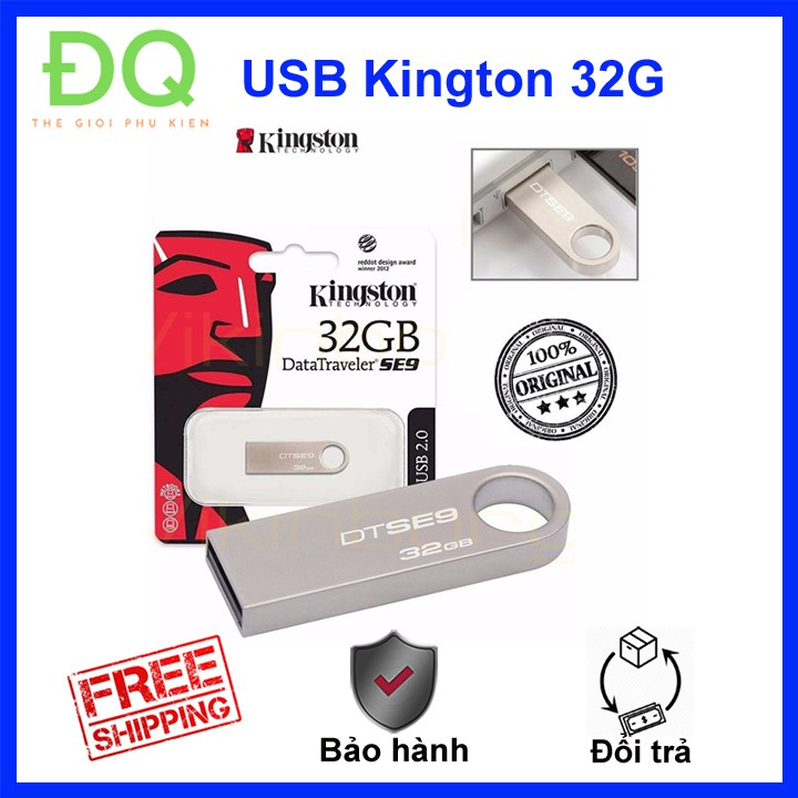 Usb Kingston 32Gb/64Gb/16Gb/8Gb/4Gb/2Gb SE9 2.0, nhỏ gọn thiết kế vỏ kim loại chống nước
