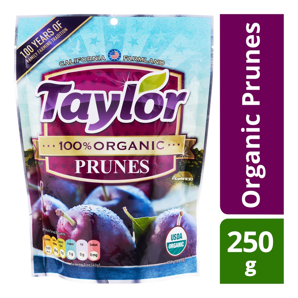 Mận Khô Hữu Cơ Taylor Organic Prunes 250g