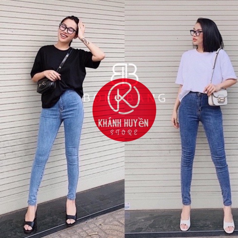 Quần Jeans Nữ Lưng Cao Co Dãn ,