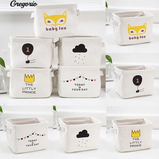 Giỏ vải cotton lanh có tay cầm đựng đồ dùng đa năng cho gia đình