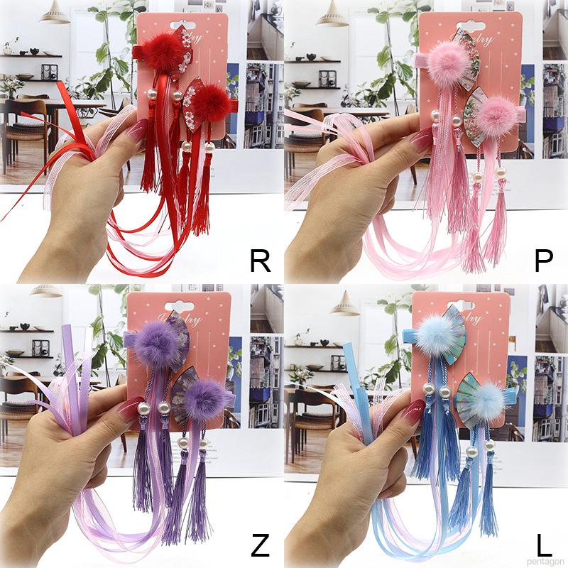 Kẹp tóc hình quạt phối tua rua thời trang dành cho nữ