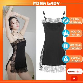 Váy ngủ lụa 2 dây mềm kèm quần lọt khe VL1526