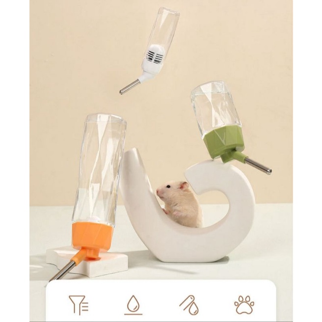 Bình pha lê kèm lọc nước cao cấp cho hamster và thú cưng nhỏ