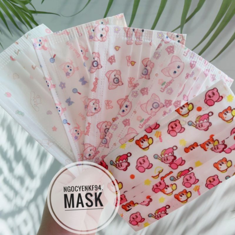[ Hàng Sẵn ] Túi 10 Chiếc Khẩu Trang Y Tế Hoạ Tiết Siêu Dễ Thương Size Người Lớn