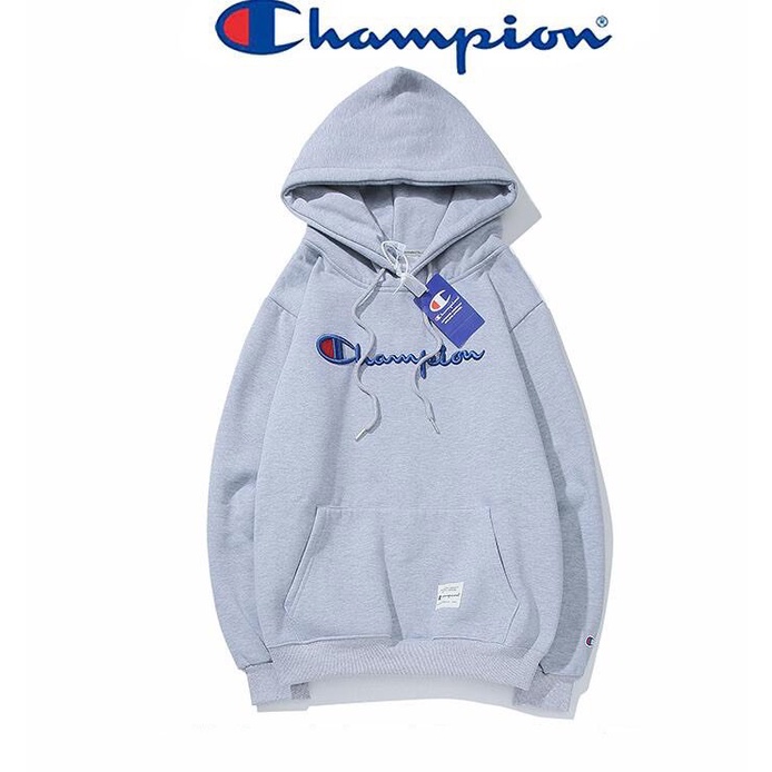 Hoodie Champion nỉ bông chữ thêu nổi cao cấp logo thêu tay Tubee shop