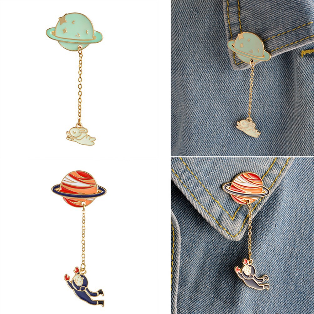 Trâm cài áo hình hành tinh sáng tạo thời trang