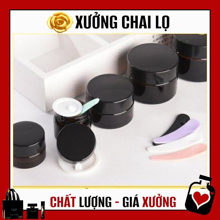 Hủ Đựng Kem ❤ TOP GIÁ RẺ ❤ Hũ Chiết Kem Thủy Tinh Nâu 5g,10g,15g,20g , Hũ đựng kem , , phụ kiện du lịch
