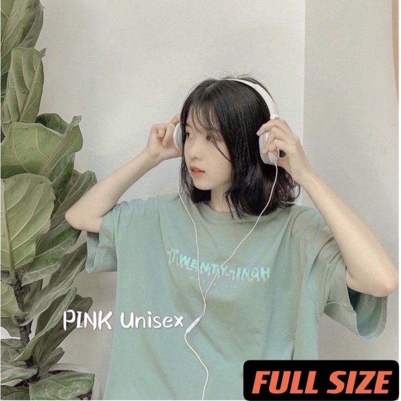 [Mã SKAMFSW175 giảm 10K đơn 50K] Áo thun phông logo tay Full size PINK tay lỡ form rộng 20 IN Unisex