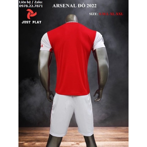 Bộ quần áo bóng đá, đồ đá banh Arsenal Sân Khách Màu Đỏ 2022-2023 Vải Thun Lạnh Cao Cấp