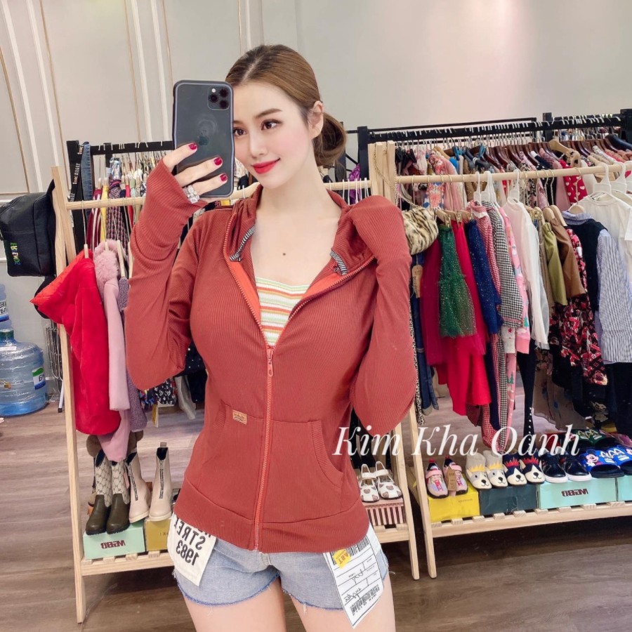 Áo khoác nữ chống nằng thun gân Màu Tối mềm mịn đẹp 45 - 60kg mặc thoải mái Super Bull | BigBuy360 - bigbuy360.vn