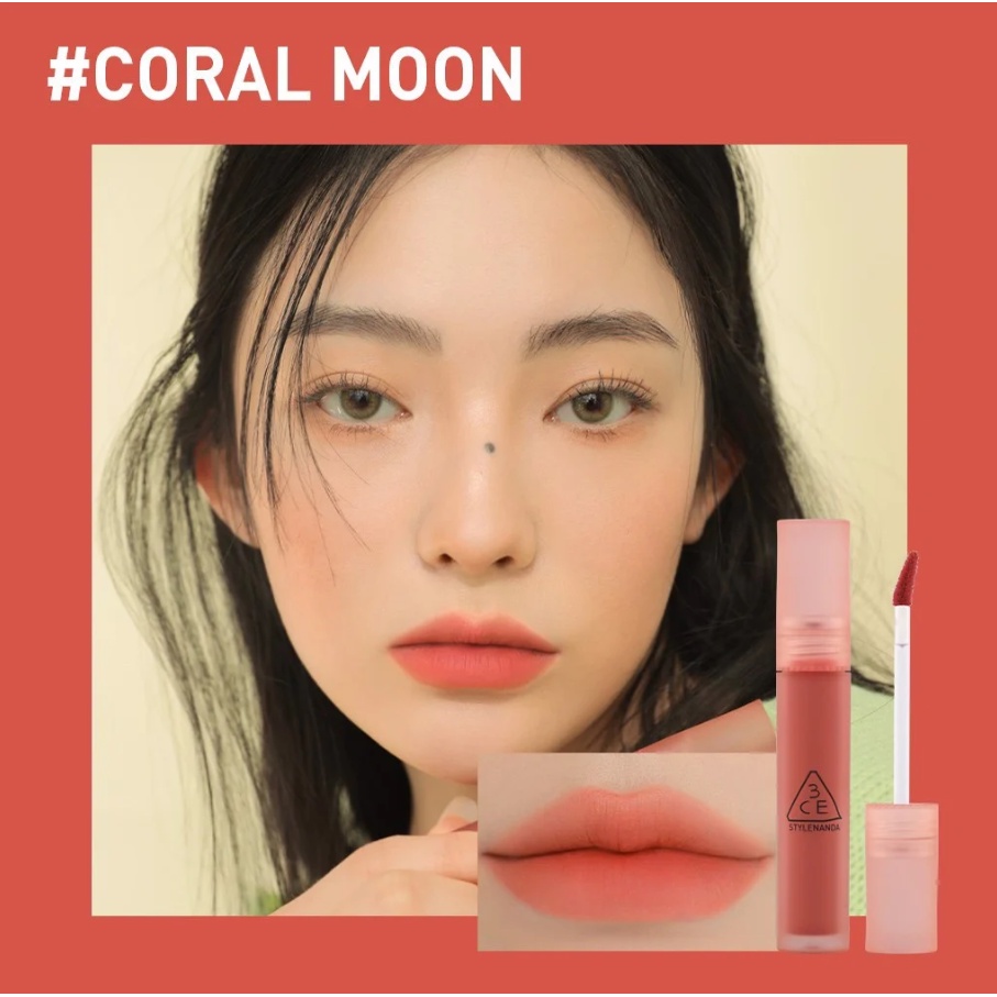 Son Kem 3CE Blur Water Tint màu #Coral moon Cam san hô pha đào