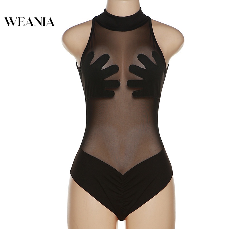 Bộ Bodysuit Lưới Xuyên Thấu Gợi Cảm
