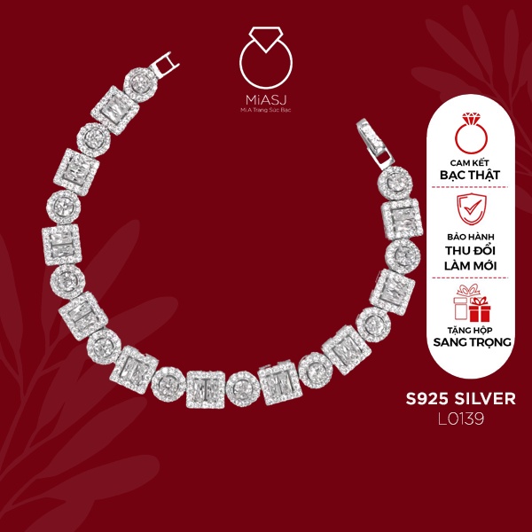 Lắc tay nữ Bạc Ý S925 MiASJ kiểu xoàng đi tiệc kết đá CZ nhân tạo cao cấp siêu sáng nhiều mẫu