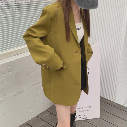 Áo Blazer Phong Cách Ulzzang Trẻ Trung, Năng Động, Chất Liệu Tuyết Hàn Cùng Màu Xanh Hot Trend, V06- Kilafashion.vn