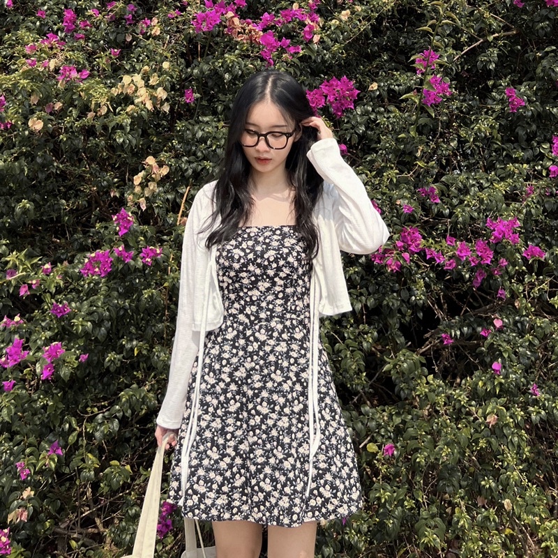 [Video] SET ĐẦM HOA FLORAL KÈM ÁO (ảnh thật)